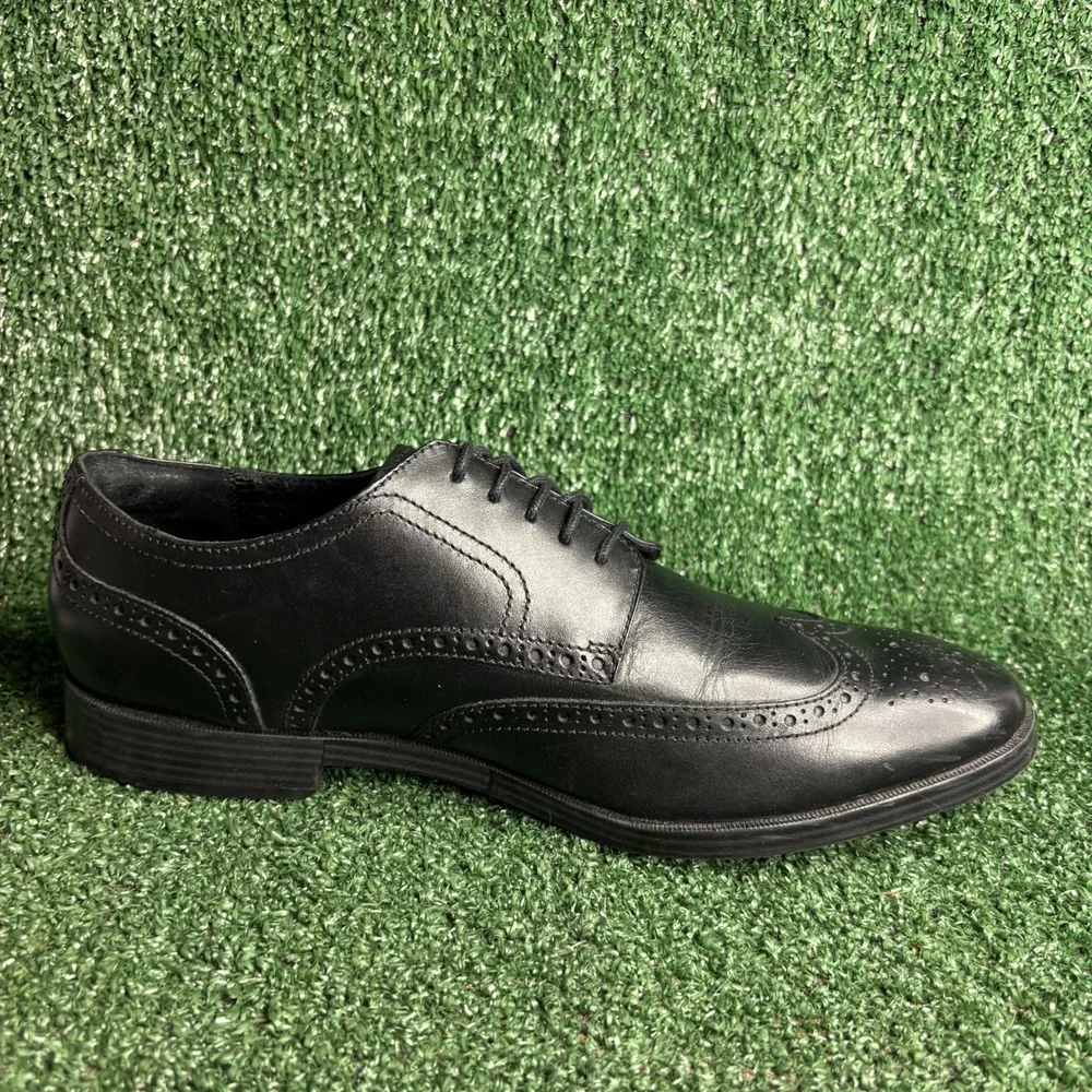 Cole Haan Grand.OS C23793 Wingtip Oxford Brogue Leather Shoes Black Mens Sz 10 M